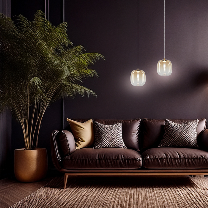 Pendul Milagro Vaso LED 4W 388lm 3000K 230V Gold & Amber Metal & Sticla IP20 [3]