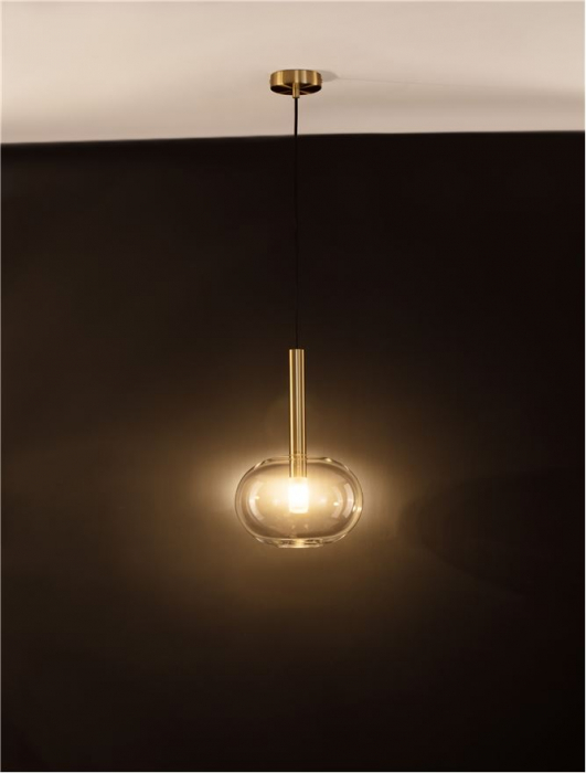 Pendul Nova Luce AMELIA G9 1x5W   Sandy Gold & Clear Glass IP20 [2]