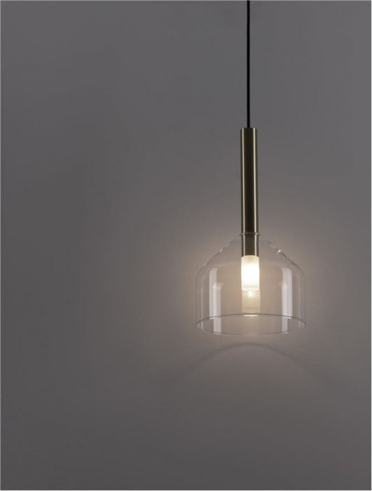 Pendul Nova Luce AMELIA G9 1x5W   Sandy Gold & Clear Glass IP20 [3]
