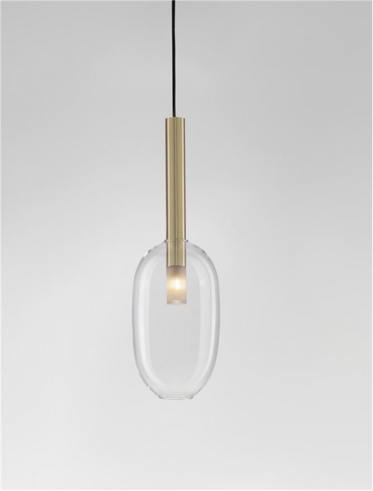 Pendul Nova Luce AMELIA G9 1x5W   Sandy Gold & Clear Glass IP20 [3]