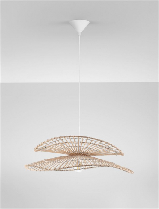 Pendul Nova Luce ARTIC 9586601 Natural Bamboo & Rattan Sandy White Steel Base E27 1x12W IP20 [3]