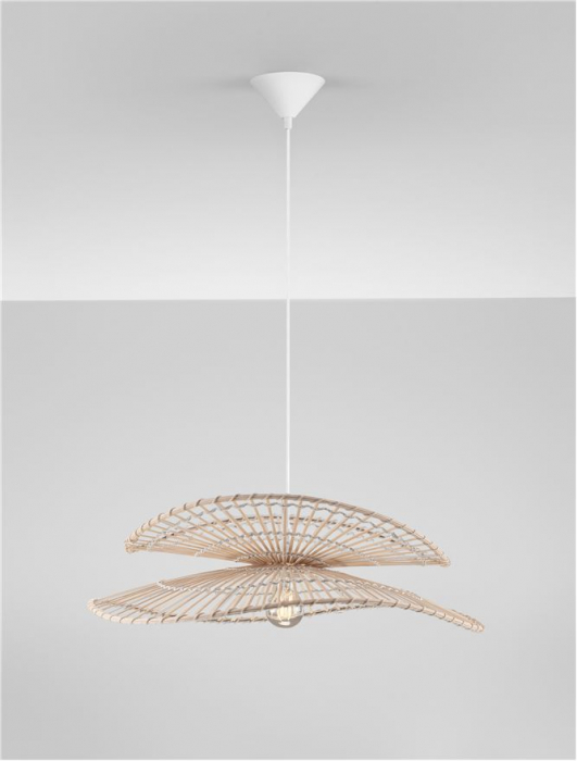 Pendul Nova Luce ARTIC 9586601 Natural Bamboo & Rattan Sandy White Steel Base E27 1x12W IP20 [4]