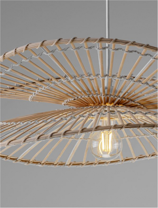 Pendul Nova Luce ARTIC 9586601 Natural Bamboo & Rattan Sandy White Steel Base E27 1x12W IP20 [6]