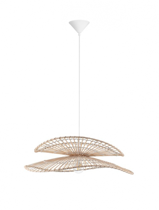 Pendul Nova Luce ARTIC 9586601 Natural Bamboo & Rattan Sandy White Steel Base E27 1x12W IP20 [1]