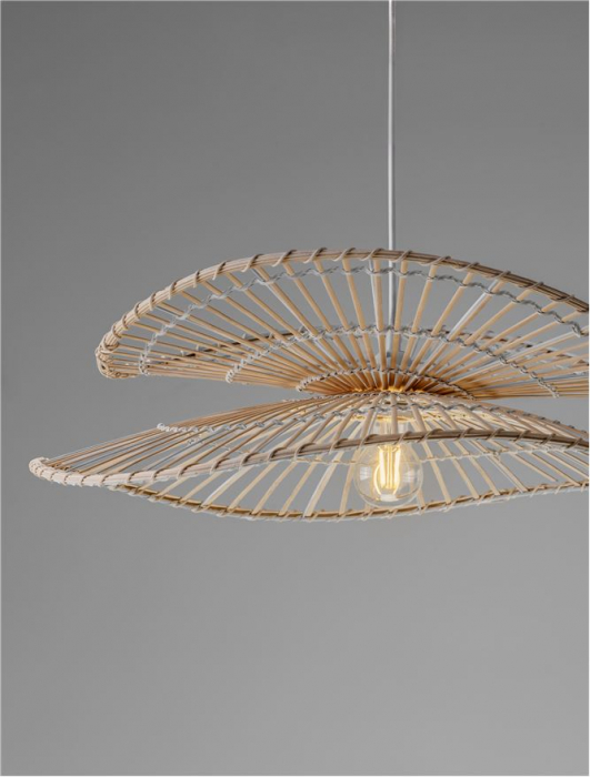Pendul Nova Luce ARTIC 9586601 Natural Bamboo & Rattan Sandy White Steel Base E27 1x12W IP20 [5]