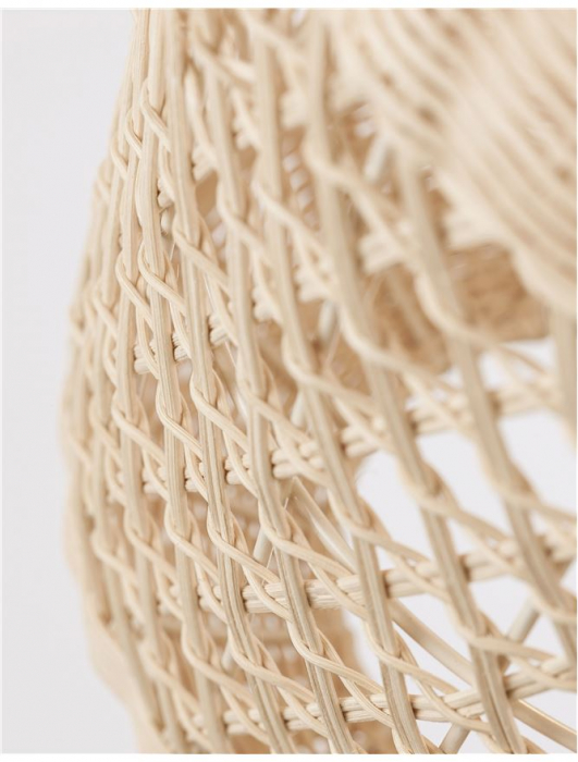 Pendul Nova Luce AURORA E27 1x12W   Natural Rattan Black Fabric Wire & Base  IP20 [7]
