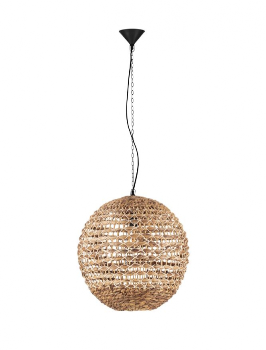 Pendul Nova Luce BOLA 9586524 E27 1x12W    Dried Water Hyacinth Black Fabric W ire & Base   IP20 [2]