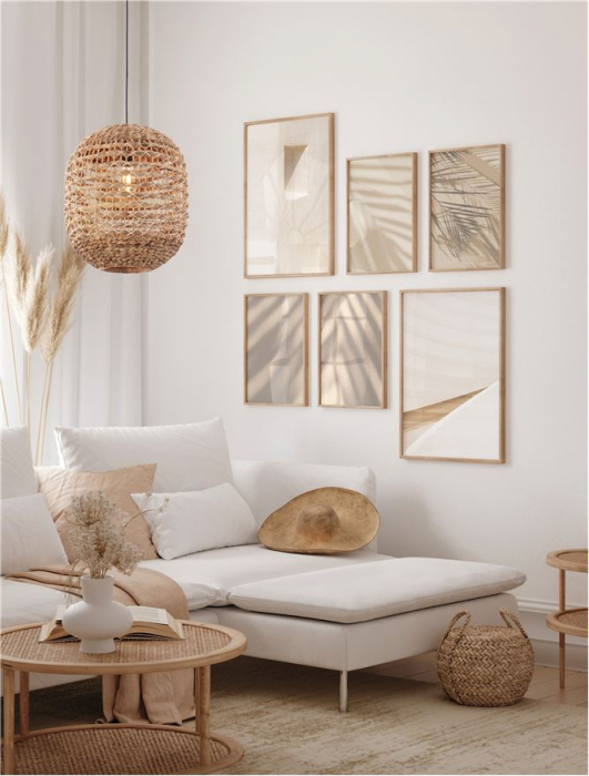 Pendul Nova Luce BOLA 9586526 E27 1x12W    Dried Water Hyacinth Black Fabric W ire & Base   IP20 [2]