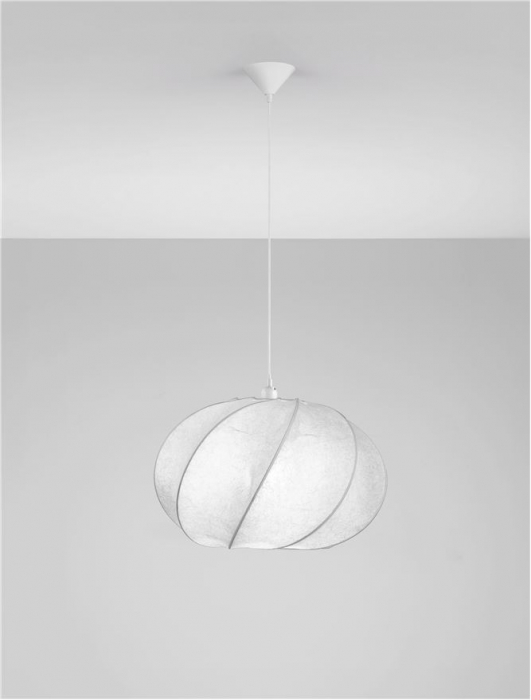 Pendul Nova Luce BORA 9586617 Artificial Silk & Sandy White Metal Base E27 1x12W IP20 [3]