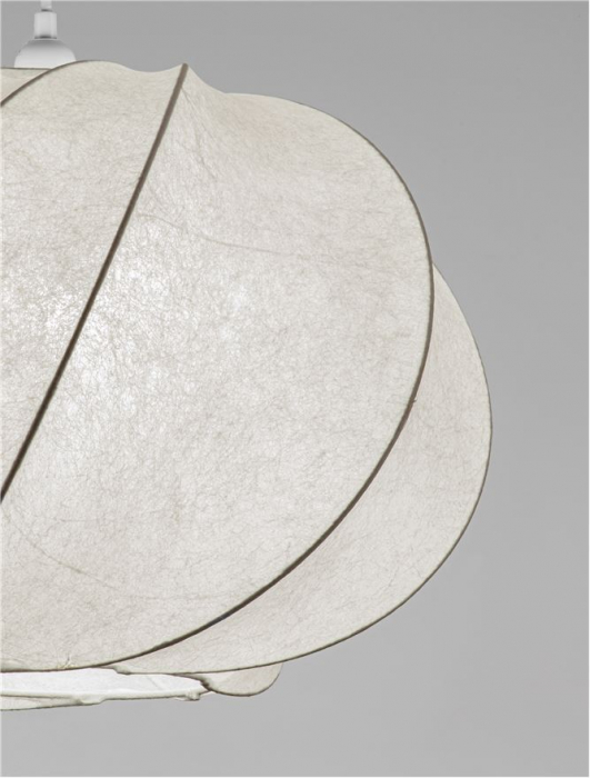 Pendul Nova Luce BORA 9586617 Artificial Silk & Sandy White Metal Base E27 1x12W IP20 [5]