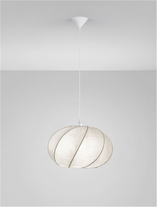 Pendul Nova Luce BORA 9586618 Artificial Silk & Sandy White Metal Base E27 1x12W IP20 [4]