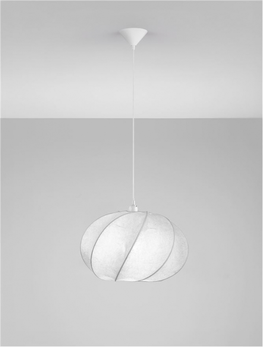 Pendul Nova Luce BORA 9586618 Artificial Silk & Sandy White Metal Base E27 1x12W IP20 [3]