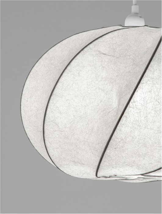 Pendul Nova Luce BORA 9586618 Artificial Silk & Sandy White Metal Base E27 1x12W IP20 [6]