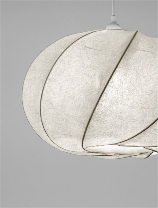 Pendul Nova Luce BORA 9586618 Artificial Silk & Sandy White Metal Base E27 1x12W IP20 [5]