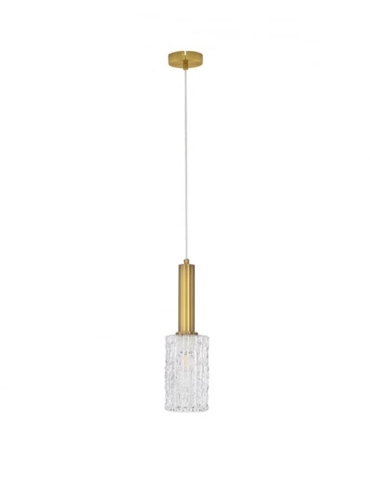 Pendul Nova Luce CERTA 9009273 E27 1x12W    Brass Gold Metal & Clear Structured Glass  IP20 [2]