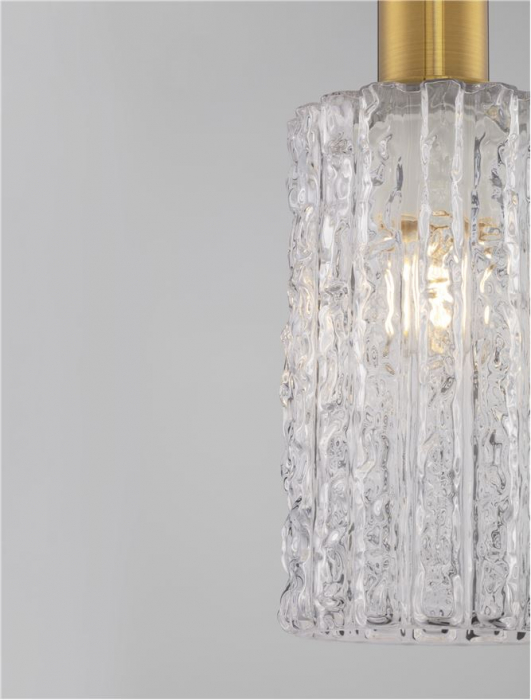 Pendul Nova Luce CERTA 9009273 E27 1x12W    Brass Gold Metal & Clear Structured Glass  IP20 [6]