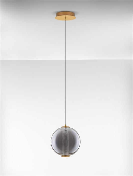 Pendul Nova Luce NAVI 9186951 LED 8W 3000K 934lm Brass Gold & smokey gray glass   IP20 [3]