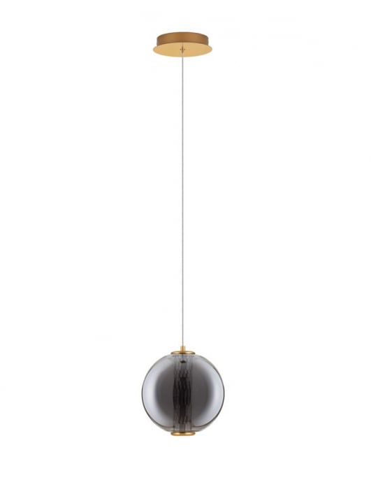 Pendul Nova Luce NAVI 9186951 LED 8W 3000K 934lm Brass Gold & smokey gray glass   IP20 [1]