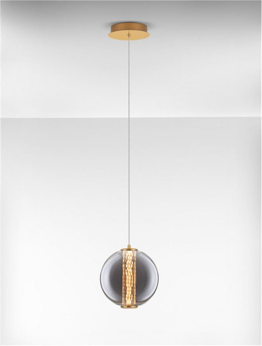 Pendul Nova Luce NAVI 9186951 LED 8W 3000K 934lm Brass Gold & smokey gray glass   IP20 [4]