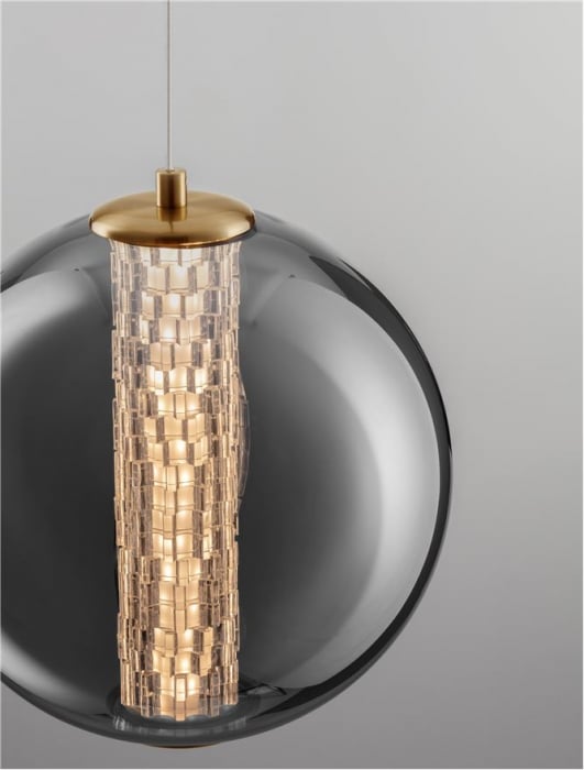 Pendul Nova Luce NAVI 9186951 LED 8W 3000K 934lm Brass Gold & smokey gray glass   IP20 [7]