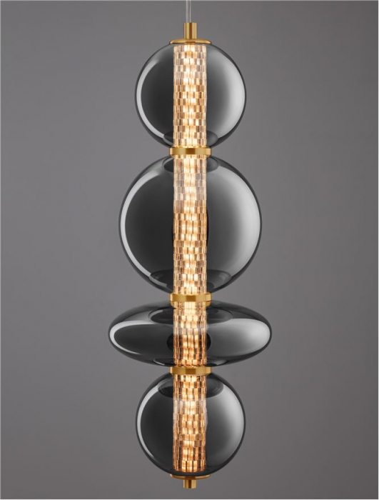 Pendul Nova Luce NAVI 9186952 LED 20W 3000K 2601lm Brass Gold & smokey gray glass   IP20 [8]