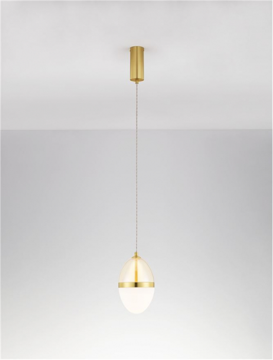 Pendul Nova Luce EGNA 9009278 LED 20W 3000K 2151lm Gold Metal Cognac & Opal Glass   IP20 [4]