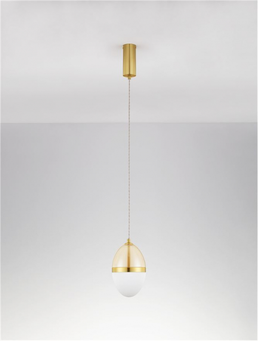Pendul Nova Luce EGNA 9009278 LED 20W 3000K 2151lm Gold Metal Cognac & Opal Glass   IP20 [3]