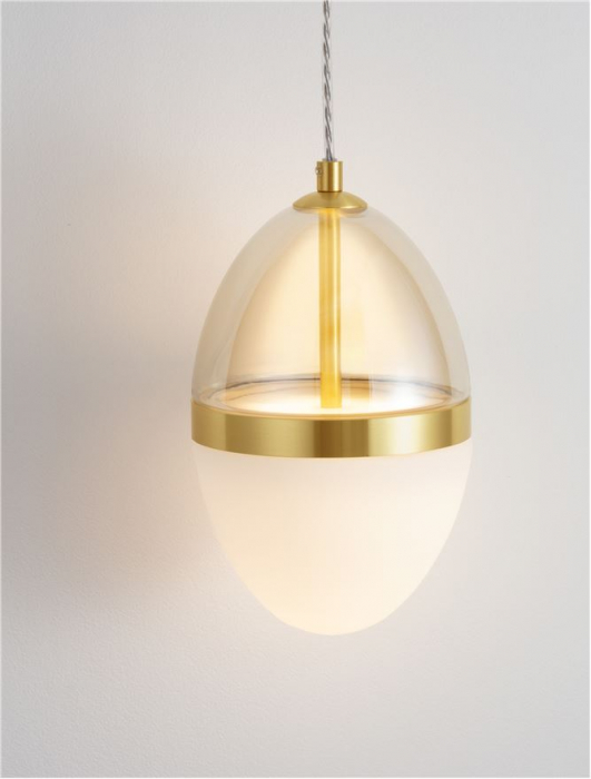 Pendul Nova Luce EGNA 9009278 LED 20W 3000K 2151lm Gold Metal Cognac & Opal Glass   IP20 [5]