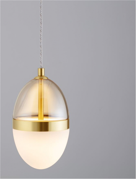 Pendul Nova Luce EGNA 9009279 LED 13W 3000K 1446lm Gold Metal Cognac & Opal Glass   IP20 [6]