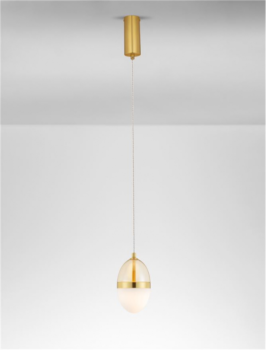 Pendul Nova Luce EGNA 9009279 LED 13W 3000K 1446lm Gold Metal Cognac & Opal Glass   IP20 [4]