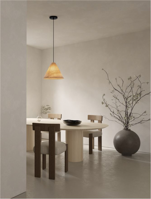 Pendul Nova Luce ELYSIAN 9001070 Natural Wood & Black Cable E27 1x12W IP20 [2]