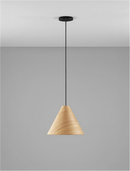 Pendul Nova Luce ELYSIAN 9001070 Natural Wood & Black Cable E27 1x12W IP20 [3]