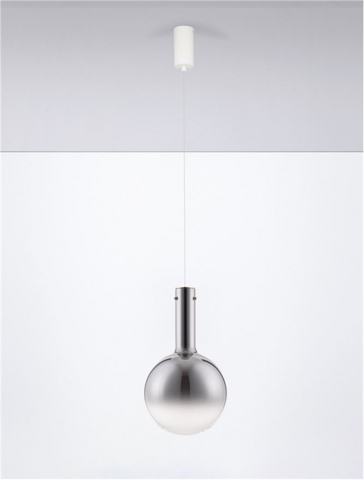 Pendul Nova Luce ENTERO 9030542 LED 6W 3000K 683lm Smokey Glass & White Metal Base & Champagne  Dimmable IP20 [3]