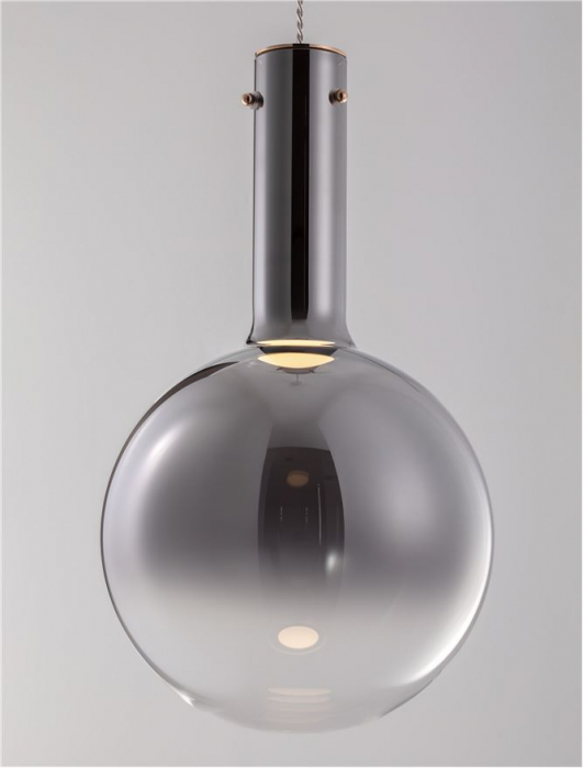 Pendul Nova Luce ENTERO 9030542 LED 6W 3000K 683lm Smokey Glass & White Metal Base & Champagne  Dimmable IP20 [5]
