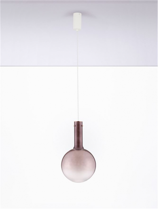 Pendul Nova Luce ENTERO 9030543 LED 6W 3000K 683lm BroW n Glass & White Metal Base & Champagne Dimmable IP20 [3]