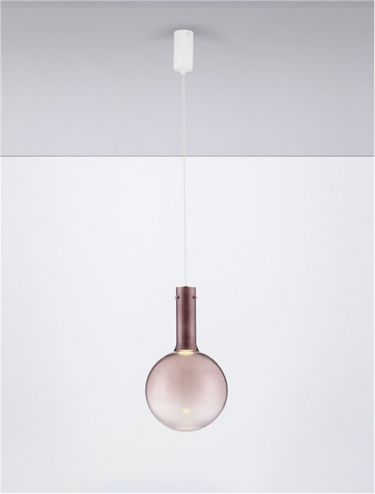 Pendul Nova Luce ENTERO 9030543 LED 6W 3000K 683lm BroW n Glass & White Metal Base & Champagne Dimmable IP20 [4]