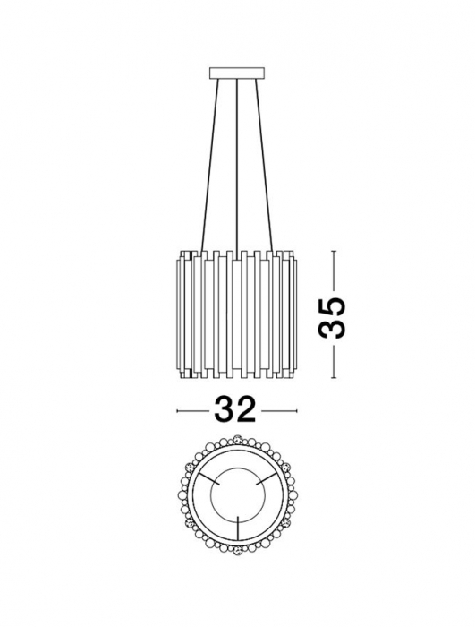 Pendul Nova Luce FELIX G9 6x5W   Gold Aluminium& Acrylic IP20 [2]
