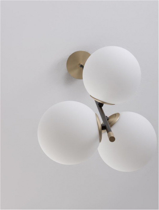 Pendul Nova Luce GIT G9 3x5W   Matt Black & Gold Metal Opal Glass IP20 [3]