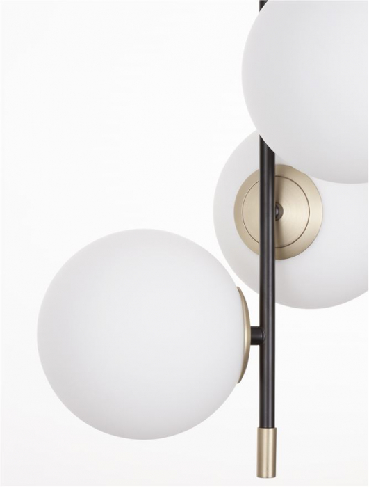 Pendul Nova Luce GIT G9 3x5W   Matt Black & Gold Metal Opal Glass IP20 [4]