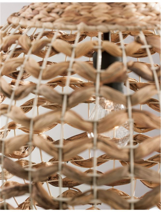 Pendul Nova Luce GRIFFIN E27 1x12W   Dried Water Hyacinth Black Fabric Wire & Base IP20 [9]