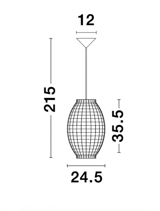 Pendul Nova Luce GRIFFIN E27 1x12W   Dried Water Hyacinth Black Fabric Wire & Base IP20 [7]