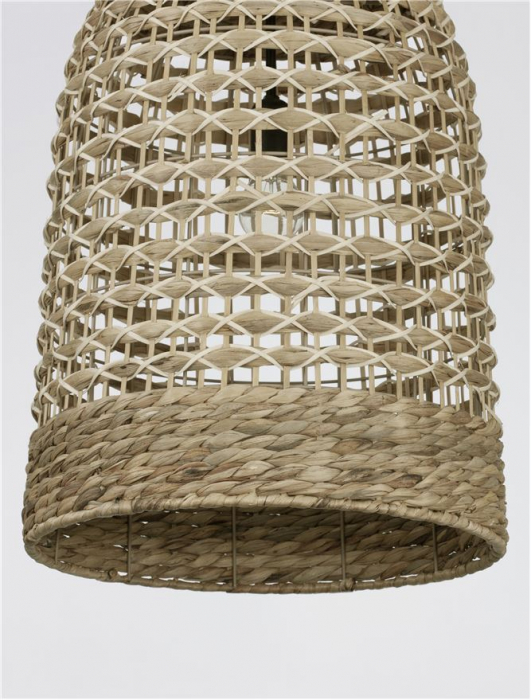 Pendul Nova Luce GRIFFIN E27 1x12W   Dried Water Hyacinth Black Fabric Wire & Base IP20 [5]