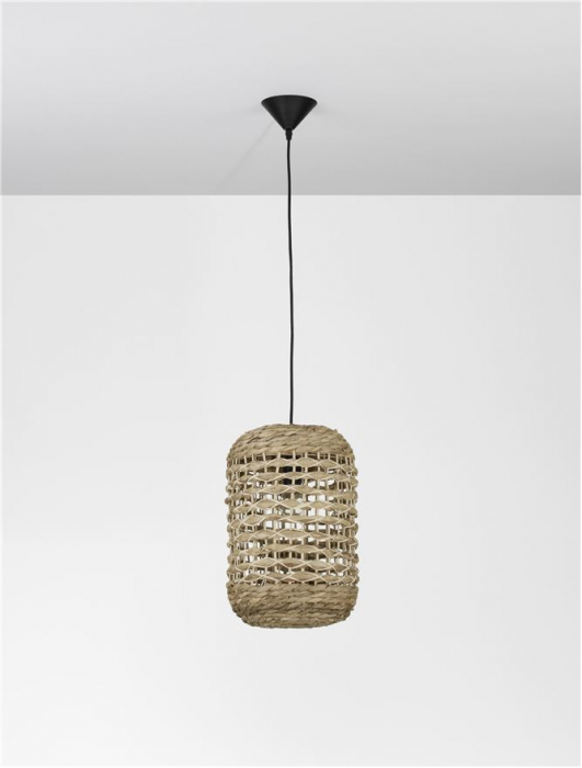 Pendul Nova Luce GRIFFIN E27 1x12W   Dried Water Hyacinth Black Fabric Wire & Base IP20 [3]