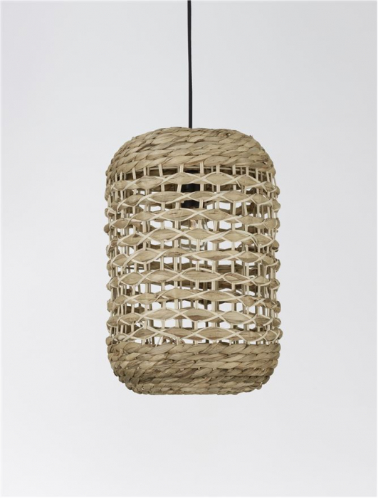 Pendul Nova Luce GRIFFIN E27 1x12W   Dried Water Hyacinth Black Fabric Wire & Base IP20 [5]