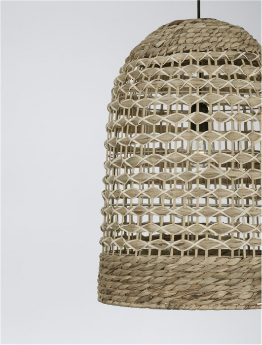 Pendul Nova Luce GRIFFIN E27 1x12W   Dried Water Hyacinth Black Fabric Wire & Base IP20 [4]