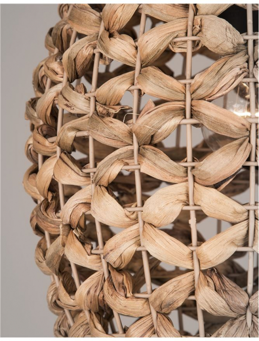 Pendul Nova Luce GRIFFIN E27 1x12W   Dried Water Hyacinth Black Fabric Wire & Base IP20 [5]