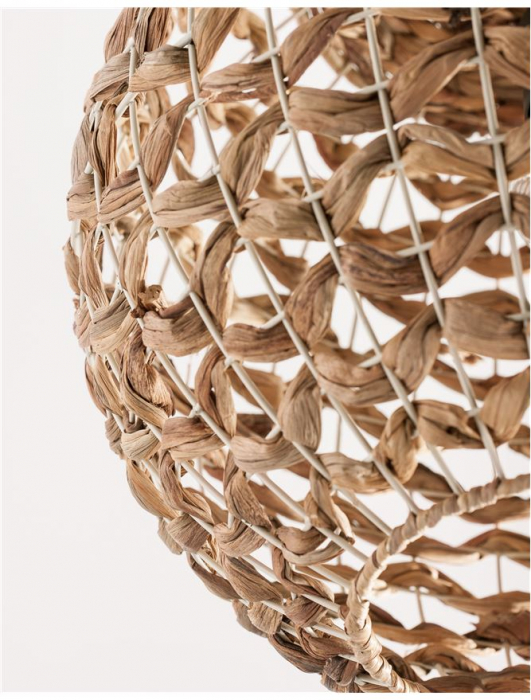 Pendul Nova Luce GRIFFIN E27 1x12W   Dried Water Hyacinth Black Fabric Wire & Base IP20 [5]