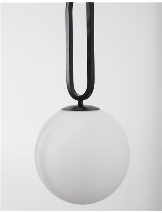 Pendul Nova Luce GRUS E27 1x12W   Matt Black Metal Opal Glass IP20 [3]