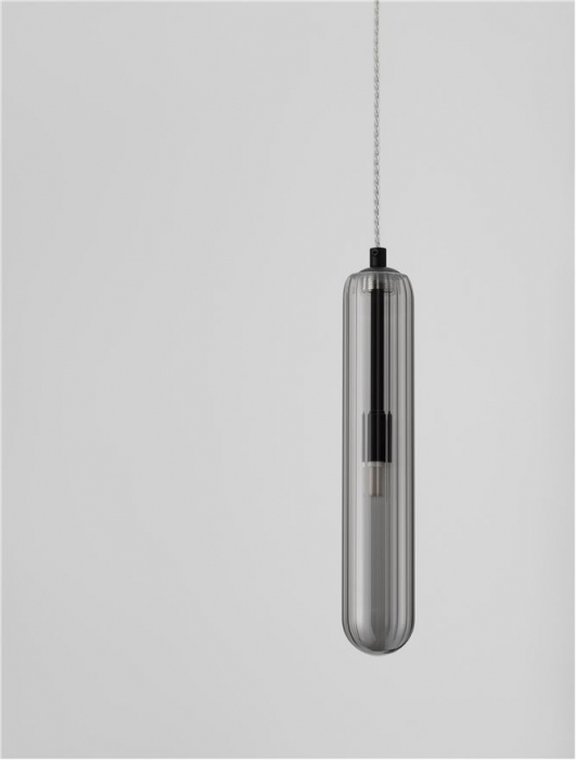 Pendul Nova Luce GUSTAVE G9 1x5W   Light Smoky Grey Glass& Matt Black Metal IP20 [3]