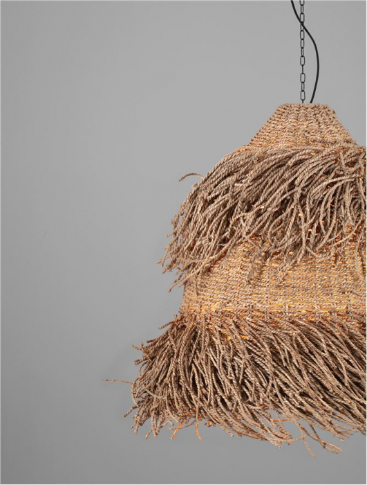 Pendul Nova Luce HAY 9586514 E27 3x12W    Natural Seagrass Black Fabric W ire & Base   IP20 [7]